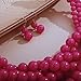 Aimimier 1920s Multi Strand Braided Beads Cluster Choker Necklace Acrylic Twisted Necklace Costume Jewelry for Women (Rose Red)