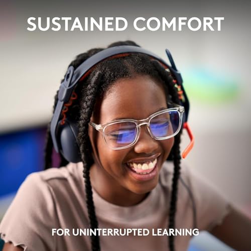 Logitech Zone Learn Casque Filaire avec Microphone pour Les élèves, Ajustement Confortable et réglable pour Les Enfants, USB-C, pour Windows/MacOS/iPadOS/Android/Mobile - on-Ear, Bleu