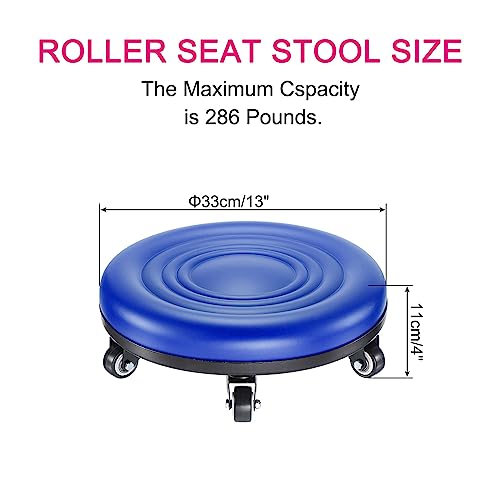 PATIKIL Banqueta de roda de assento baixo cadeira de couro PU assentos de rodinhas banquinho curto b