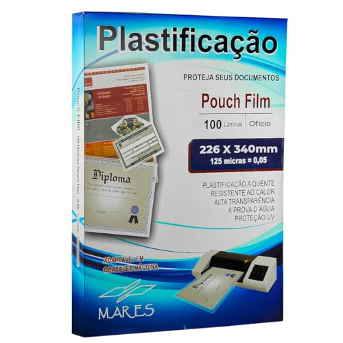 Polaseal plástico para plastificação Ofício I 226x340 0,05mm 100un