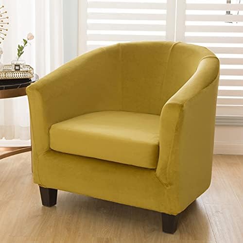 Topchances Club Chair Covers, Tub Chair Slipcover Stretch Velvet Armchair Covers Sofa Cover Velvet Fabric Soft Non Slip Washable Furniture Protector for Bar Counter (Printing A)