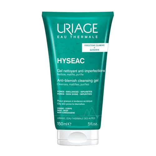 Uriage Hyseac Gel Limpiador Espumoso Anti-imperfecciones para Rostro y Espalda - Limpia y Purifica Suavemente - Elimina el Exceso de Sebo - Para Pieles Grasas y con tendencia acneica- Sin Jabón