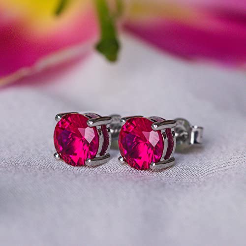 Image of Ornate Jewels 925 Silver 2 Carat American Diamond Solitaire Stud Earrings for Women and Girls | With Certificate of Authenticity and 925 Stamp | Life-time Warranty*
