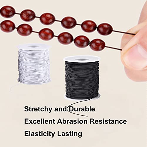 LUSTEMBER Elastic String for Bracelets, 2 Rolls 1 mm Sturdy Stretchy Elastic Cord for Jewelry Making, Necklaces, Beading by LUSTEMBER - Image 5