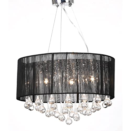vidaXL Lustre Moderne plafonnier 3 Feux 85 Pampilles Cristal Noir