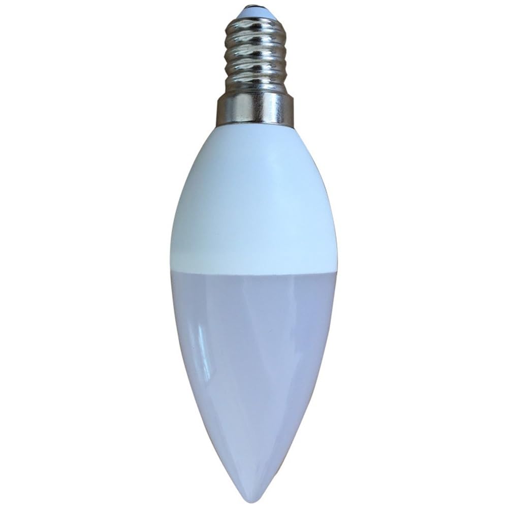KJXP, Lot de 10, lampe à bougie LED AC85~265V E14 5W C35 10-5630smd Ampoules pointues Lampe suspendue en forme de lampe en plastique + aluminium(Cold white)
