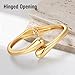 Gold Bangle Bracelets for Women Trendy 14K Gold Plated Twist Cuff Bracelet Jewelry, Dainty Gold Bangles Non Tarnish Fashion Jewelry Gift
