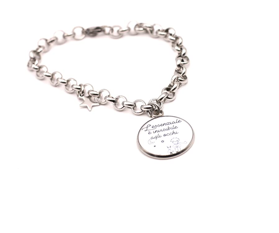 Bracciale Piccolo Principe - L'essenziale è invisibile agli occhi - Braccialetto in acciaio