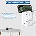 USB Wall Charger, Surge Protector, POWRUI 3 Outlet Wall Mount Adapter with 4 USB Ports Charging Station (30W) Compatible iPhone Xs/XS Max/XR/X/8/7/6/Plus, Pro/Air 2/Mini 3/Mini 4, Samsung S4/S5, 6A