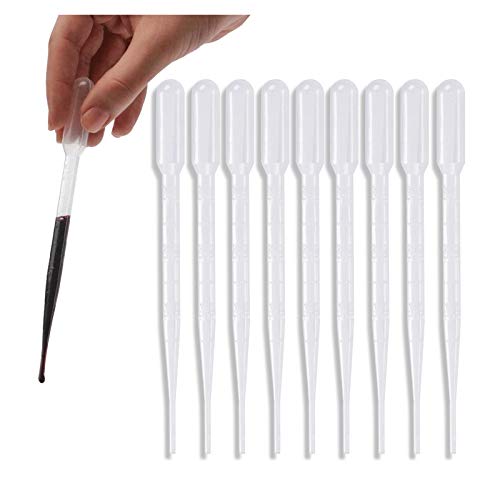 OFNMY 100pcs Pipetas de Transferencia Transparente PE de 3ml para Laboratorio de Instituto, Escuela y Hogar