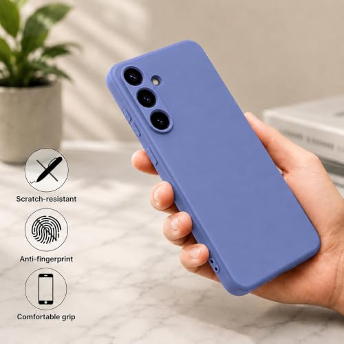 Image of Back Cover for Samsung Galaxy S25 5G | Full Camera Protection | Premium Liquid Silicon Case | Flexible Bumper Case for Samsung Galaxy S25 5G (Blue)