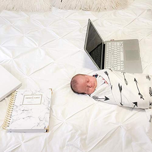 upsimples Baby Swaddle Blanket Unisex Swaddle Wrap Soft Silky Bamboo Muslin Swaddle Blankets Neutral Receiving Blanket for Boys and Girls, Large 47 x 47 inches, Set of 4-Arrow/Feather/Tent/Crisscross