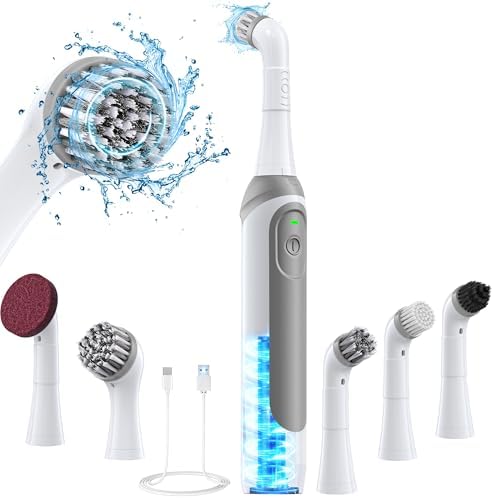 kHelfer Rechargeable Electric Grout Brush with Built-in Battery, ...