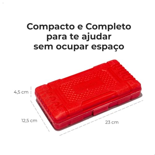 Kit Caixa Jogo de Ferramentas 46 Peças Combinadas Sextavadas Chave Allen Torx Extensor Catraca Soque