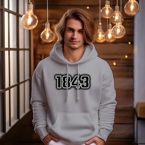 Sweat à capuche 1843 de qualité supérieure gris mélangé