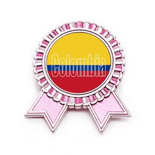 Broche Colombie rose en métal M à porter lors des festivals et événements