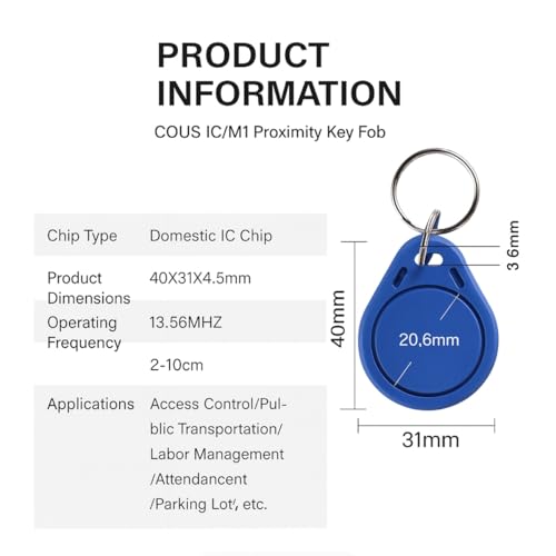 Image of Gebildet 3pcs RFID Kit: RC522 RF IC Card Sensor Module with S50 Blank Cards and Keychains, Compatible with DIY Electronic Boards