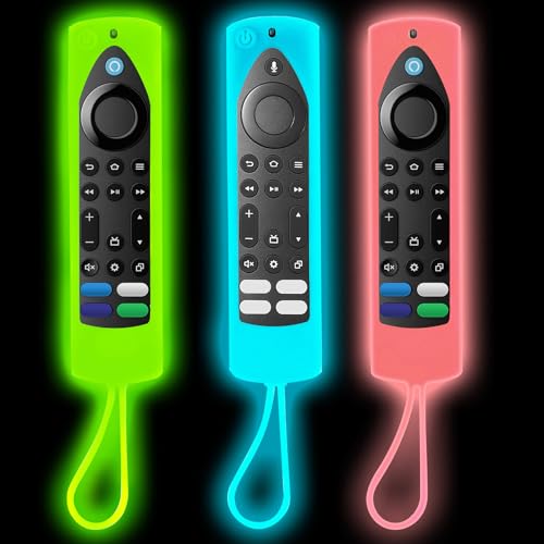 【3-Pack】 Climberer FireStick 4K Max Remote Case Cover-Compatible with Fire Insignia/Hisense & Toshiba TVs | Glow in The Dark