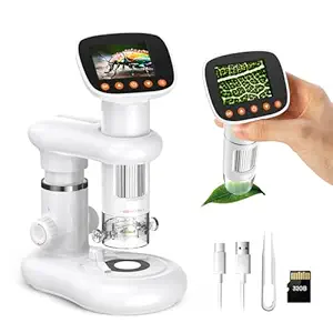 Kids Microscope for Ages 8-12, Handheld Digital Microscope D-MS1 with 2