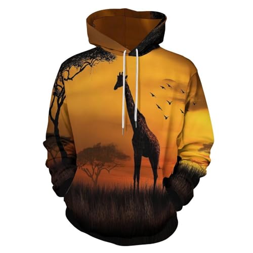Sweat à capuche girafe 3D pull Harajuku manches longues automne hiver