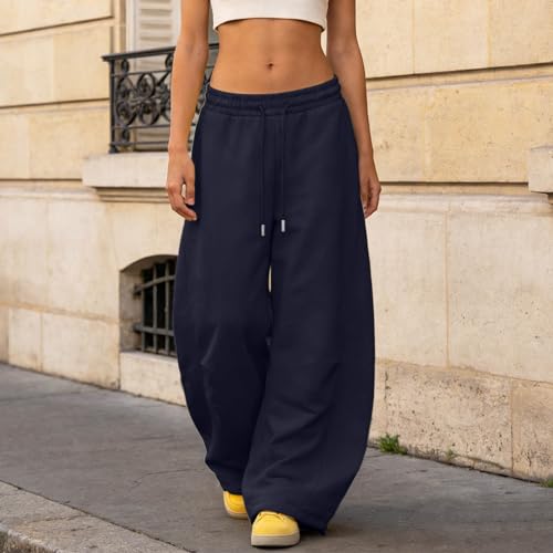 Pantalon de jogging baggy à jambe large et taille haute ample - 2