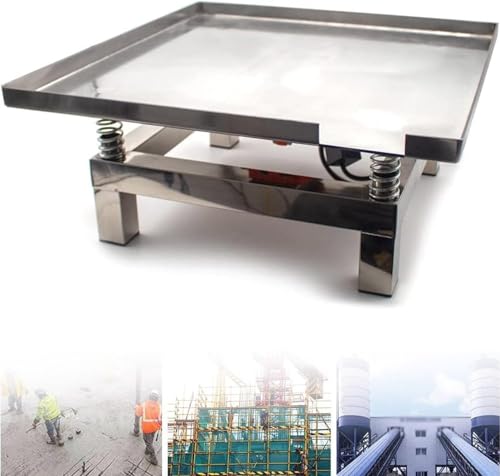 Mesa vibratoria de hormigón, plataforma de prueba de vibración de acero inoxidable con motor de alta potencia para eliminar burbujas de aire en moldes de hormigón y resina, 50 x 50 cm, 110 V