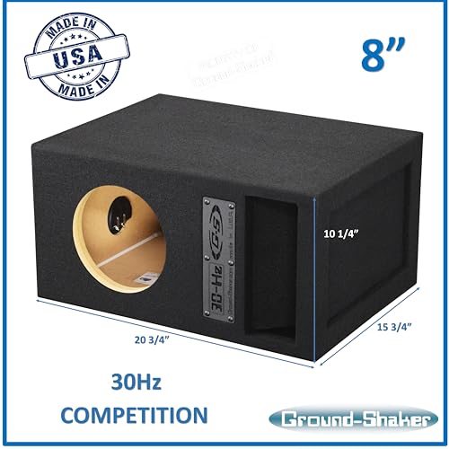 Image of 30HZ Reinforced Competition Single Ported Sub Box Sub Woofer Enclosure Speaker Box Car Audio Subwoofer Ground Shaker Box Ground-Shaker (Black, 8 inch)