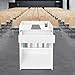 Podium Stand with Drawer | Wood Cash Register Stand | Checkout Counter Cash Register Restaurant Hostess Podium Stand | 38 inches Height | Raised Baffle (White)