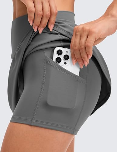 Image of CRZ YOGA Butterluxe High Waisted Tennis Skirts | Built-in Shorts with Pockets, Extremely Soft, Casual, A Line, Stretchy, Mini, Skort for Women