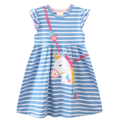 Codkkre Mädchen Kleider Einhorn Ostern Geschenke Kleid Prinzessin Sommer...