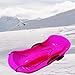 Aosekaa Toboggan Snow Sled Sand Skiing Sled for 2 Sledders Heavy Duty Downhill with Double Brakes Grass Sled Grass Sledding Board, Pink