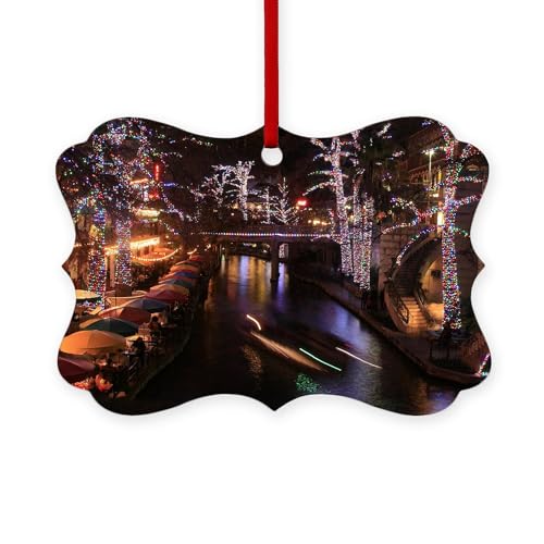 CafePress New Lights San Antonio Riverwalk Scroll Holiday Ornament 4