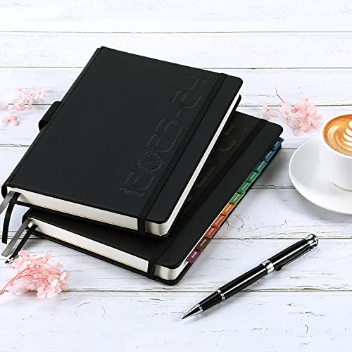 2023-2024 Planner - Planner 2023-2024 With Pen Loop, To Achieve Your Goals & Improve Productivity, July 2023 - June 2024, Thick Paper, 25 Note Pages, Inner Pocket, 5.75" X 8.25" - Black #TOP6