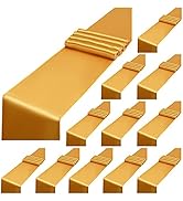 12 Pack Gold Satin Table Runner,12 x 108 inch Long Premium Smooth Table Runner for Wedding, Banqu...