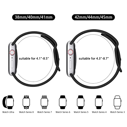 Image of Tobfit 3-Pack Strap Compatible with Apple Watch Series 10 /9 /8 /7 /6 /5 /4 /3 /2 /1 /SE 1 2 - 38mm /40mm /41mm /42mm /44mm /45mm /49mm Replacement Band for Men & Women (Smartwatch Not Included)