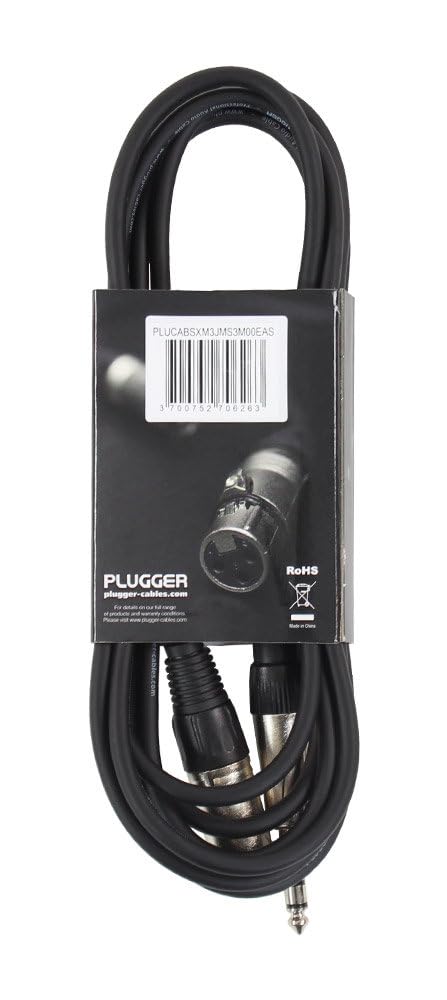 Plugger Male 3b Jack Black 3m XLR Stereo Cable, 3 meters - Image 3