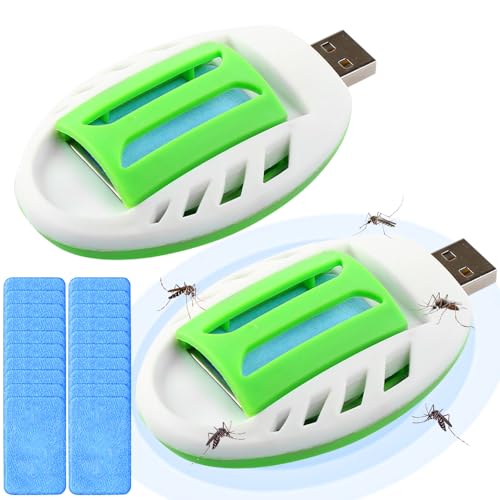 KUWUNG 2pcs USB Mosquito Repellent Plug In 90 Tablets, USB mosquito killer, Portable Usb Electrical Mosquito Repellent Killer Hiking Outdoor Summer Home Insect Repellent mosquito plug in travel