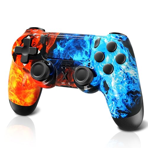 Hycago Manette pour PS-4, Manette sans Fil Controller compatible avec PS-4/Pro/Slim/PC, Batterie Rechargeable 1000mAh, Prise Audio 3,5 mm/Vibration/Panneau...