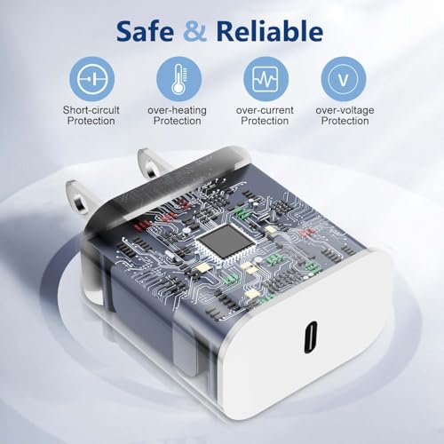 Bloque de carga USB C para iPhone 16 Pro Max y iPad con cable extralargo dúo de 20W 4