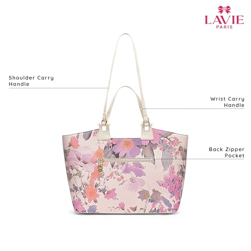 Image of LAVIE PARIS Women's Fleur Large Tote Handbag | Tote Bag for Work | Ladies Purse | Stylish Shoulder Bag | Gift for Women