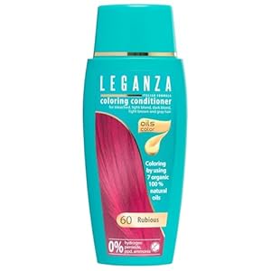 Leganza Hair Coloring Conditioner Natural Balm Color Rubious Nº 60 | Enriched with 7 Natural Oils | Ammonia, PPD and Paraben Free | 150 ml