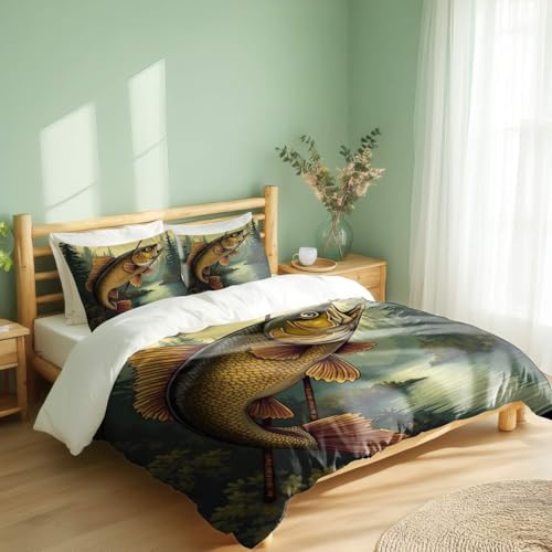 Housse de couette lit simple sur le thème de la pêche pour passionnés - 7