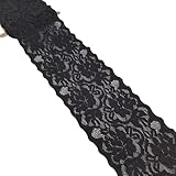 Yachirobi 3 Inch Black Elastic Lace Trim, 5 Yards Long Floral Nylon Spandex Ribbon for Party Decor, DIY Costume, Hairbow, Sewing, and Home Decor