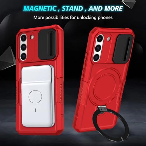 Coque Samsung S22 Plus magnétique noire avec support intégré et protection d'objectif - 5