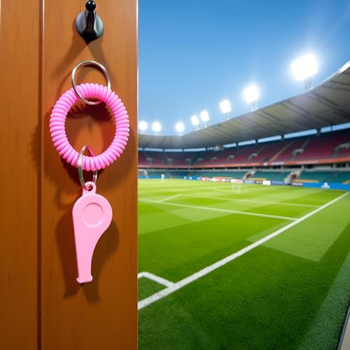 Silbato deportivo rosa con correa ajustable miniatura 3