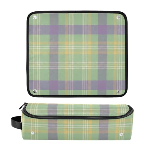 GuoChe Heating Tools Travel Bag Organizer with Iron Mat Classic Plaid Pattern miniatura 3