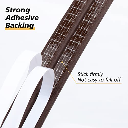 Image of SUNMON Door Seal Strip 10M D Type Door Sound Insulation Self Adhesive Foam Seal Strip for Door and Window Brown