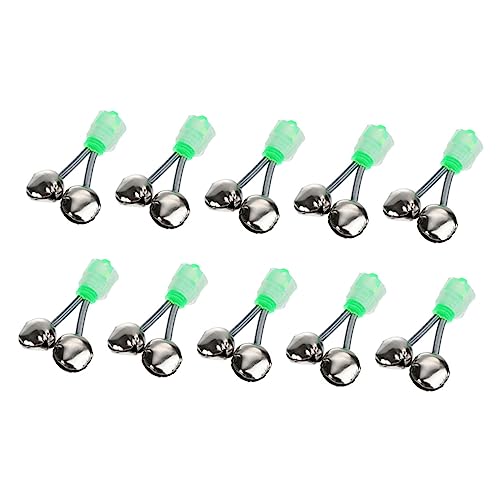 GAROZATION Bite Alarms for Fishing Poles 10pcs Fishing Bells Clip-on Metal Plastic for and Anglers