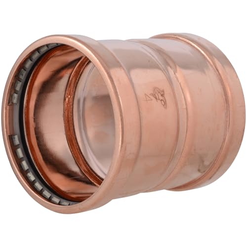 Image of SharkBite 4 Inch Coupling, Copper Press Plumbing Fitting, UPR0105