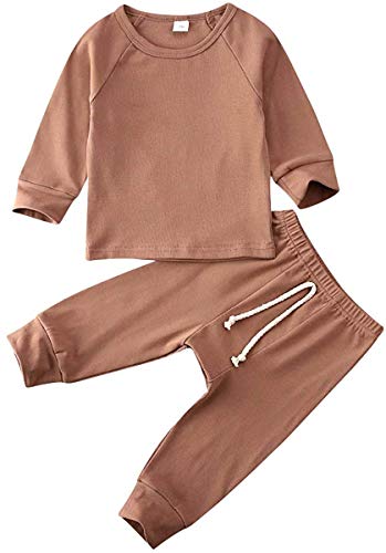 Ropa de bebé recién Nacido, niña, Camiseta sólida de Manga Larga, Pantalones...